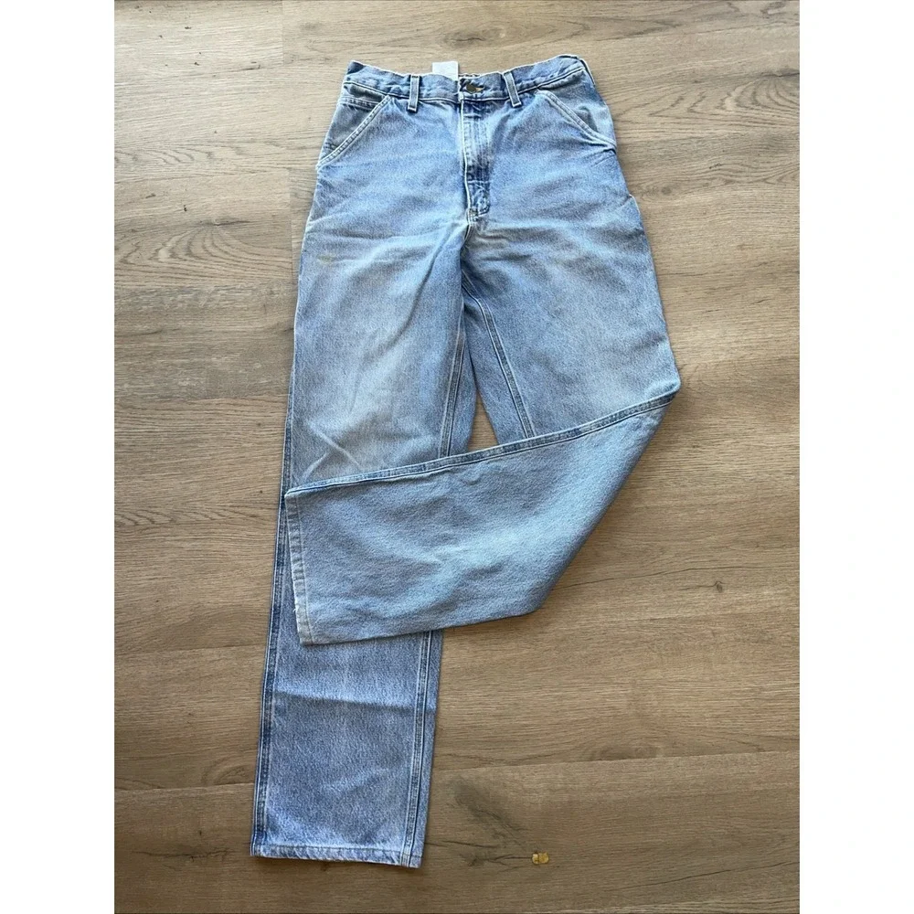 Carhartt B237 STW Dungaree Denim Carpenter Jeans 32x33 Y2K 100% Cotton Workwear